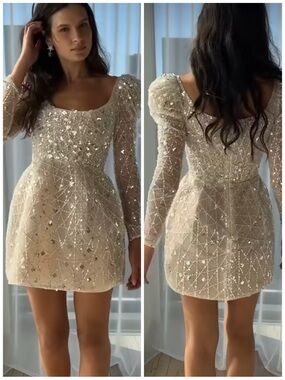 By Watters Sparkler Beaded Dress